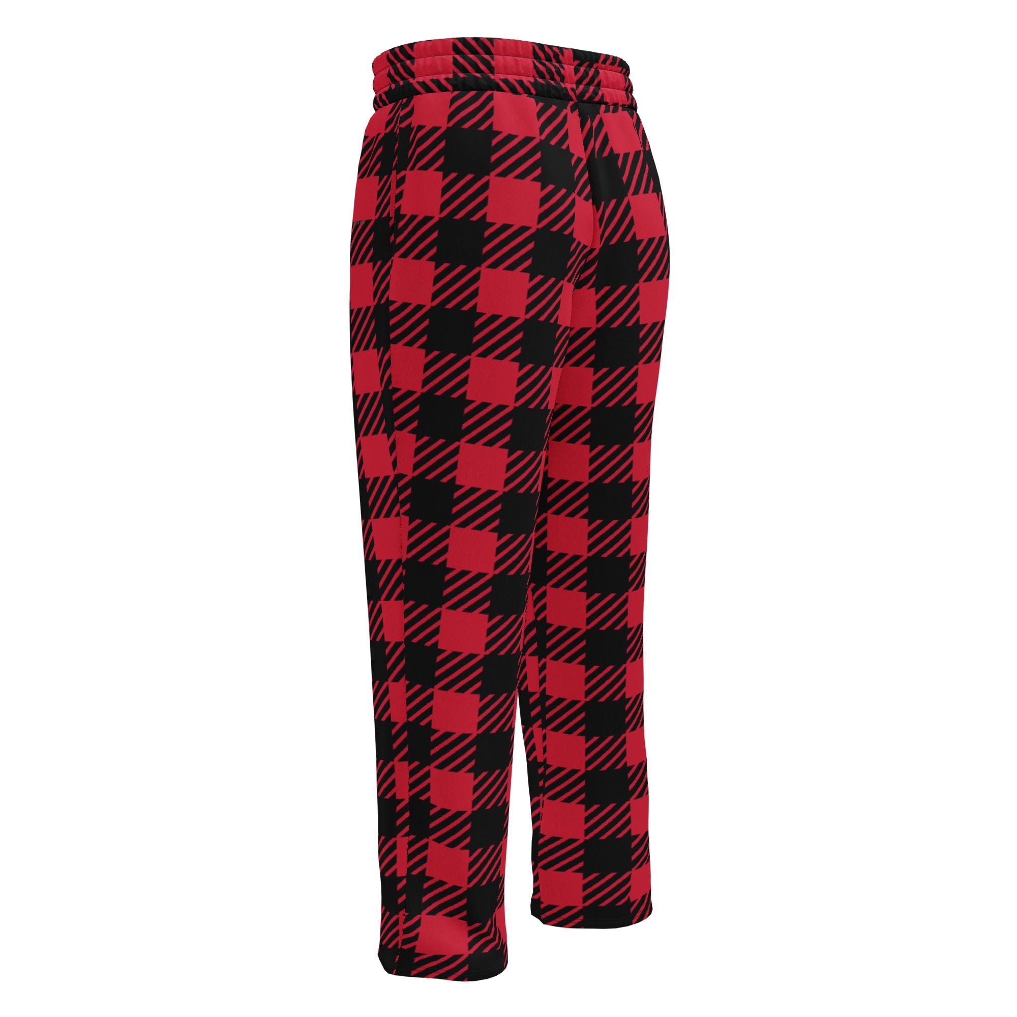 Red plaid Wide-leg joggers