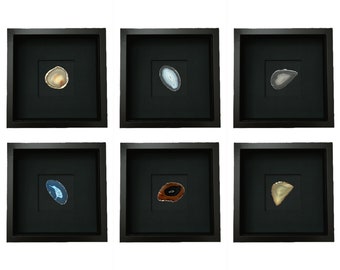 Agate Stone Wall Art Collection - Set of Six