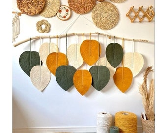 Colorful Leaf Macrame Hanging, Macrame Home Decor, Macrame Wall Hanging, Wall Art, Boho Home Decor, Room Hanging