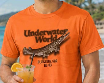 Comfort Colors Alligator Gar Shirt, Vintage Fishing Tee, River Monster Gift for Him, Biology Student Tshirt, Freshwater Fish Nature Top