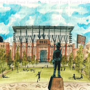 Kyle Field Watercolor Print Aggie Wall Decor
