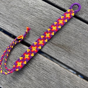 Friendship bracelet sunset design: woven thread jewelry with embroidery string - gifts for her