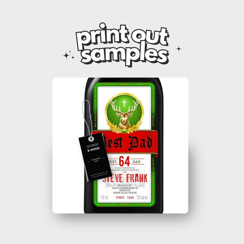 Étiquette modifiable Jagermeister personnalisée Modèle de toile Téléchargement numérique Cadeau garçon d'honneur Cadeaux enterrement de vie de jeune garçon pour lui papa image 3