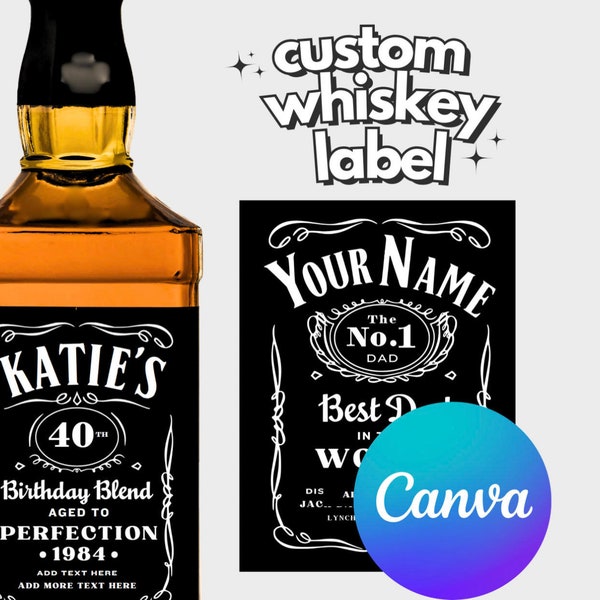 Custom Whiskey Label Canva Template | Digital Download only