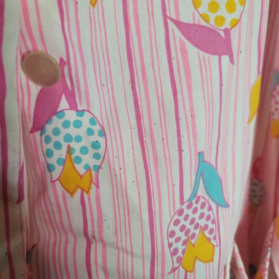 GAYMADE Vintage Pink Flowers funky Housecoat Dres… - image 3