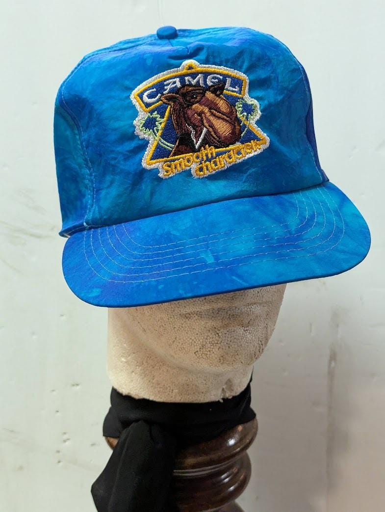 VINTAGE Gold Medal Headwear Snap Back Tyedye Joe CAMEL TRUCKER
