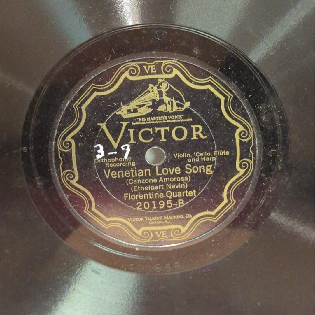 Shellac Disc Vintage 78 Record LP Album Disc Shellac Vinyl FLORENTINE QUARTET 20195 ...