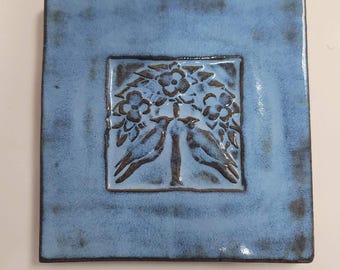 Sligo Greek Tiles Made in year 2000 Handmade 6" x 6"  Tree Life Dove Birds