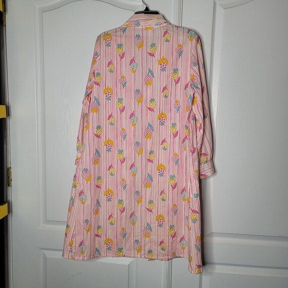 GAYMADE Vintage Pink Flowers funky Housecoat Dres… - image 2