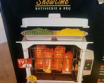 Vintage New Ronco Showtime Jr Rotisserie Bbq Oven 2500 Brand New