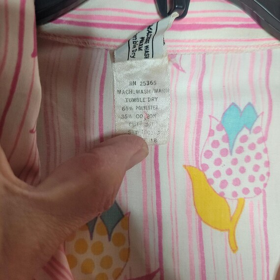 GAYMADE Vintage Pink Flowers funky Housecoat Dres… - image 10