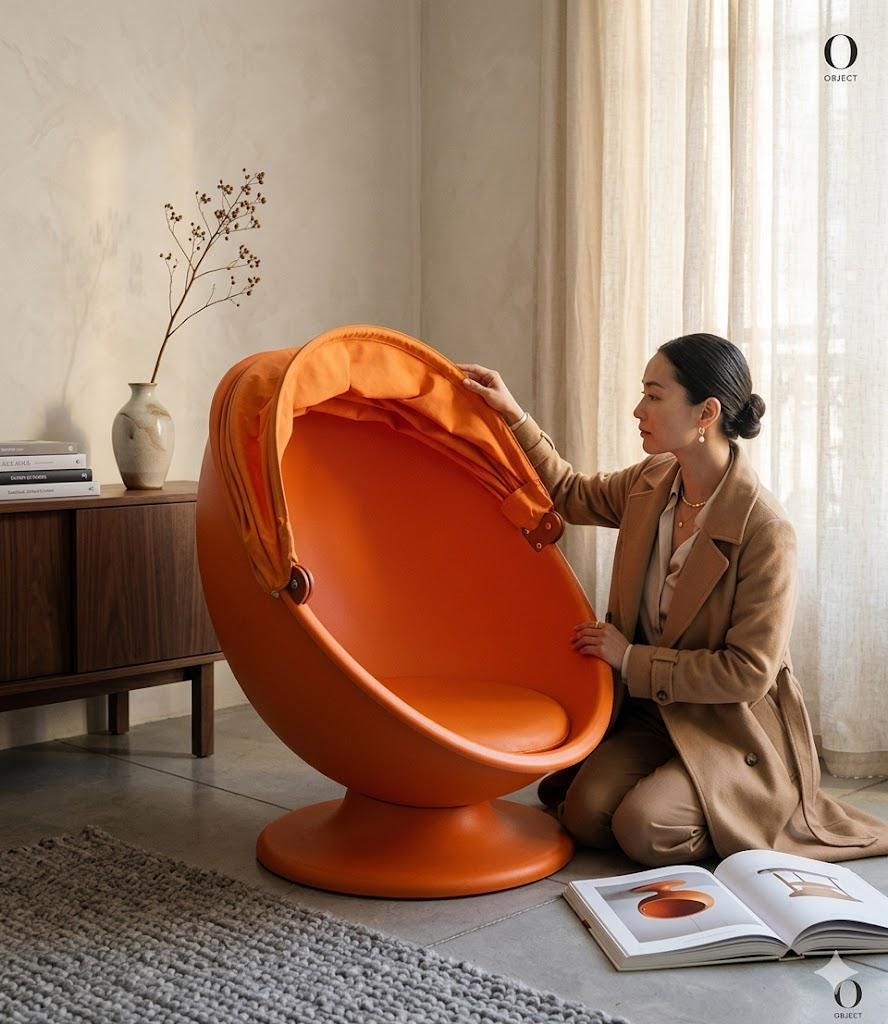 Retro Orange Swivel Chair - Etsy
