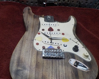 Philly--Guitar Clock Made With Real Guitar Parts--Non-ticking--Hand Made In The USA! A Timecaster From ElectroClock