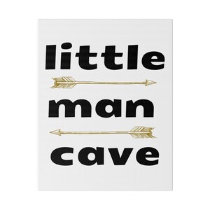 Black and Gold Little Man Cave Canvas Wall Art (.75&quot; depth)