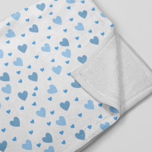 Blue Hearts Minky Blanket, Kid Blanket, Baby Blanket, Soft Blanket for Kids, Baby Gift, Kid Gift, Blue Baby Blanket, Heart Blanket