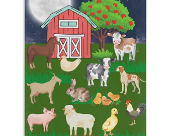 Farm Animal Soft Minky Blanket