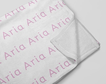 Personalized Pink And White Minky Blanket For Kids