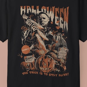 Michael Myers Vintage Halloween Shirt, Horrorfilm Shirt, Comfort Farben, Freitag der 13.
