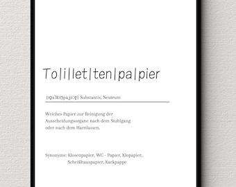 Poster bathroom | Poster for bathroom | loo | Definition toilet | toilet | Gift e.g. moving | Download