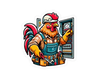 Elektriker Huhn Kiss-Cut Vinyl Aufkleber