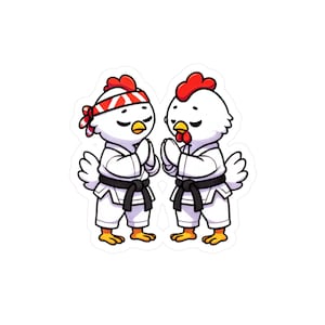 Vinylsticker Karate Chickens C Kiss-Cut
