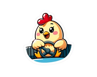 Fahrerlaubnis Huhn Kiss-Cut Vinyl Aufkleber
