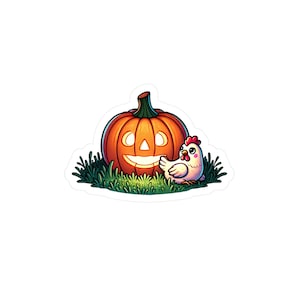 Glowing Pumpkin and Chicken Kiss-Cut Vinyl Decals