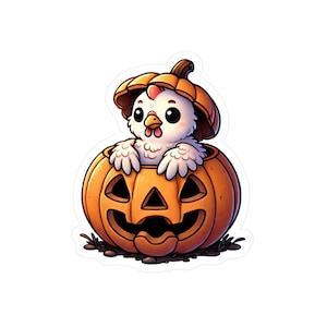 Chick in Pumpkin Kiss-Cut Vinyl Decals