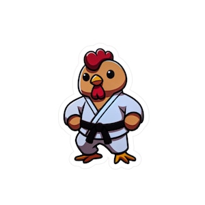 Karate Chicken A Kiss-Cut-vinylstickers