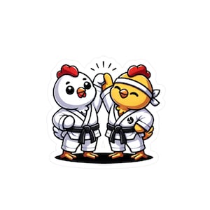 Karate Chickens E Kiss-Cut-vinylsticker