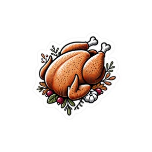 Thanksgiving Chicken Kiss-Cut Vinyl Decal