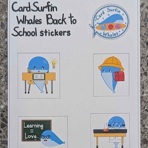 Pegatinas de regreso a la escuela / Pegatinas de arte de ballenas / Pegatinas de diario / Hoja de pegatinas lindas /