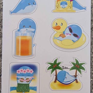 Sommer Aufkleber / Wal Aufkleber / Journal Aufkleber / Süßer Aufkleber Bogen / Strand Aufkleber