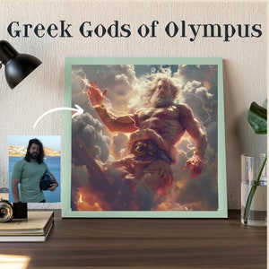 Götter des Olymp, griechische Götter, benutzerdefinierte Foto digitale Porträts, benutzerdefinierte Bild digitales Porträt, Geburtstagsfoto digitales Porträt, digitale Kunst,