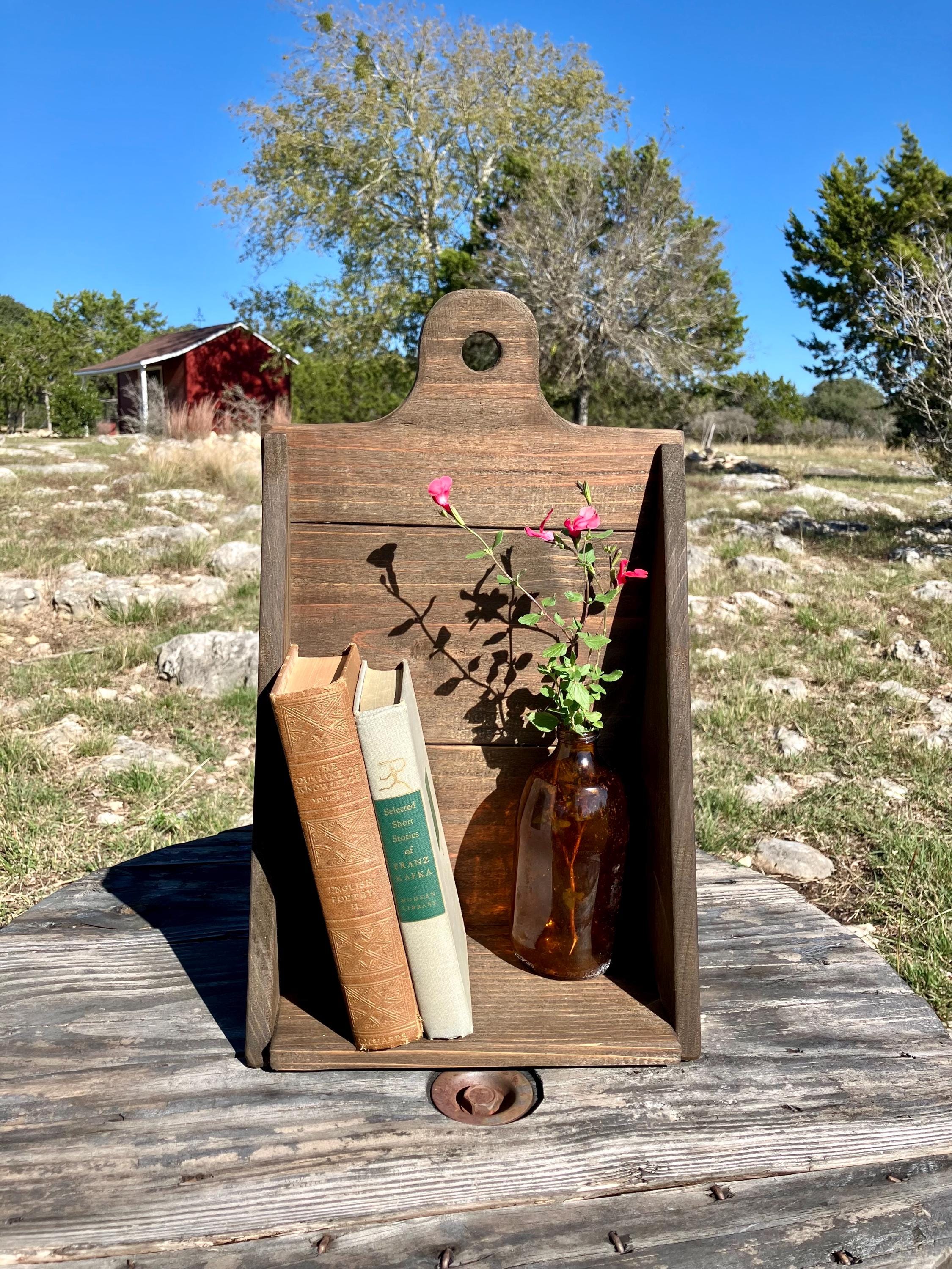 Stained Wood Candle Wall Box, Display Shelf, Homestead, Primitive, Rustic, Vintage-Look, Cottage, Farmhouse, Wall Décor, Fall, Christmas
