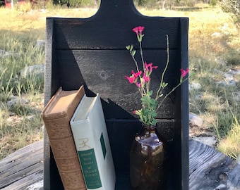 Chippy Black Distressed Candle Wall Box, Display Shelf, Homestead, Primitive, Rustic, Vintage-Look, Cottage, Farmhouse, Hanging Wall Décor