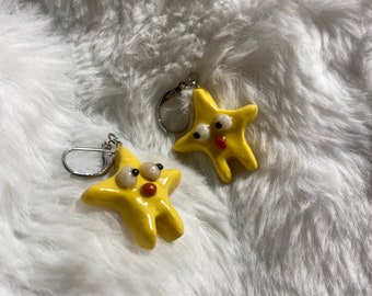 handmade "stars in love: eyes on U" clay earrings