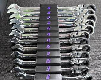 Magnetic Wrench Holder: Metric & SAE Toolbox Organizer