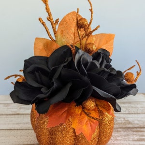 Orange Sparkling Pumpkin Halloween Decor