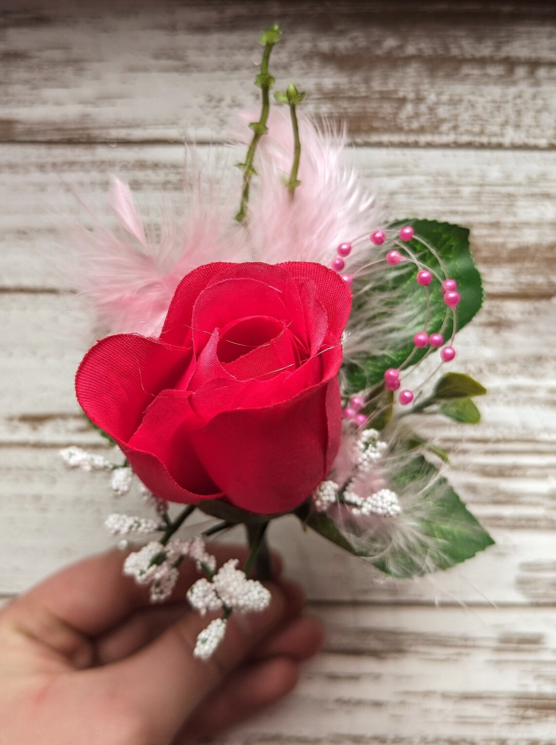 Pink Rose Bling Boutonniere - Etsy