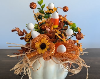 Candy Corn Themed Pumpkin