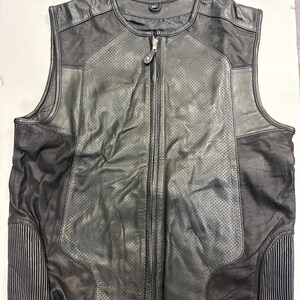 Biker Echtleder Herren Weste schwarz brandneu Size Medium