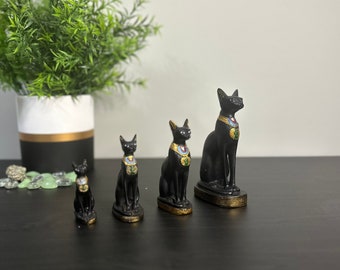 Nilecart Egyptian Bastet, Egyptian Bastet Cats Set of 4, Ancient Egyptian Cat Goddess Figurine, Vintage Bastet Statue, Goddess Statue (224)