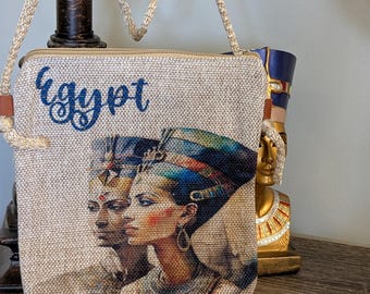 Egyptian Royalty Crossbody Bag: Ancient Egypt Print Purse