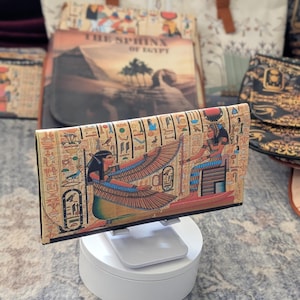 Ägyptische Gottheiten Pharaonische Geldbörsen - Einzigartige Kunstleder Geldbörsen - Handgefertigt und Aktiviert in Ägypten (101)