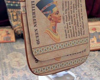 Ancient Egyptian Tote Bag: Hieroglyphic Microfiber Leather Shoulder Bag