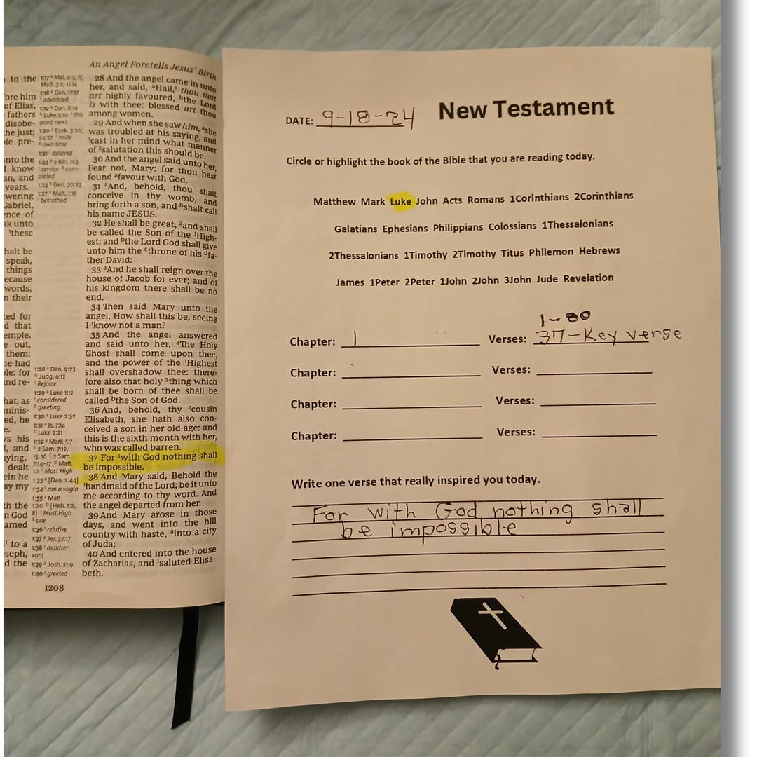 Printable Daily Bible Reading Tracker , Old and New Testament Bible ...