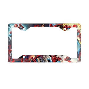 Placa de matrícula de metal con temática de Spider - Man
