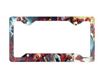 Plaque d'immatriculation en métal sur le thème de Spider-Man