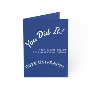 Cartes de voeux pour l'obtention du diplôme de l'université Duke